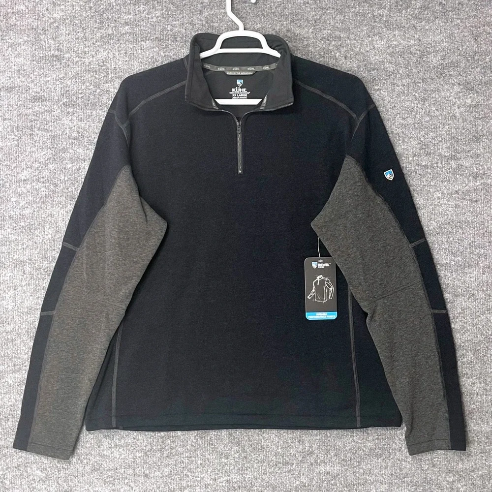 Kuhl Revel 1/4 Zip Mens XXL Mutiny Blue Steel‎ Kashmira Performance Fleece 3007